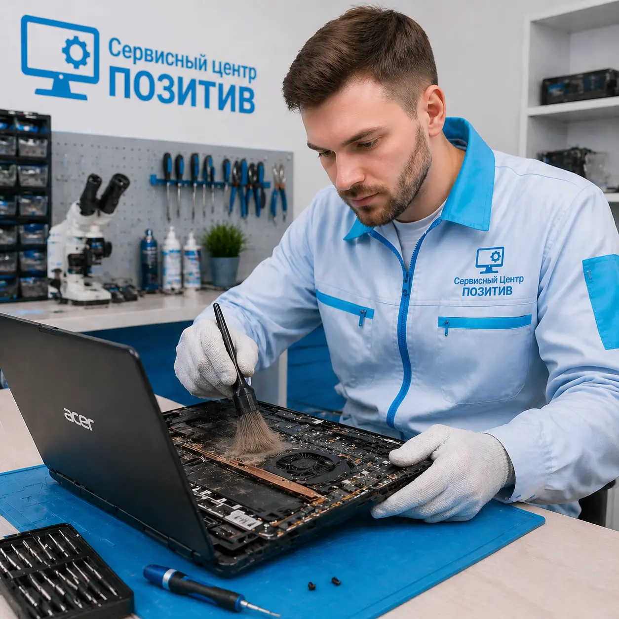 Чистка ноутбука Acer от пыли в Волжске | Замена термопасты