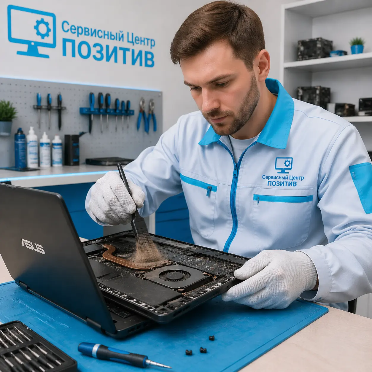 Чистка ноутбука Asus от пыли в Волжске | Замена термопасты