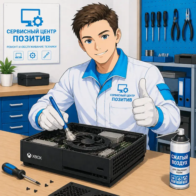 Чистка игровой приставки от пыли в Волжске | Замена термопасты